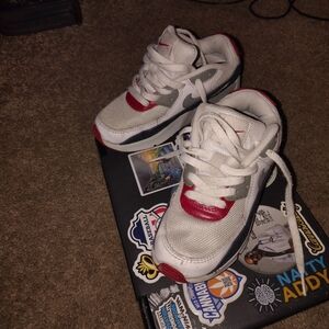 Kids White and Red Sneakers